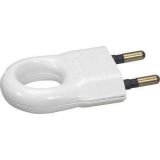 FICHE F 2 POLES ANNEAU PLAST BLANC FEMELLE