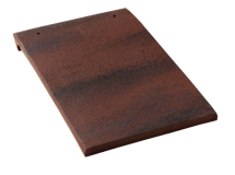 Tuile plate de pays terre cuite rouge vieilli - long. 27 cm x larg. 17 cm