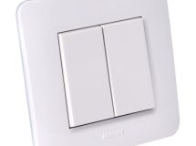 APPAREILLAGE ENCASTRE GAMME CASUAL COMPLET DOUBLE VA ET VIENT BLANC BRILLANT