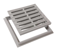 GRILLE DE SOL AVEC CADRE 250 X 250 GRIS CLAIR - GRC25