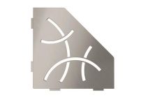 Tablette d'angle Schlüter-SHELF-E-S2 195x195mm Design CURVE - Inox brossé