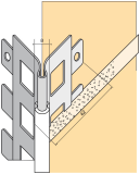 Protège angle perforé pour enduit gratté ép. 10mm jonc PVC blanc lg. 300cm