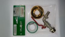 kit comprenant 1 ecrou laiton Ø60 1 robinet avec nez et rouleau de teflon