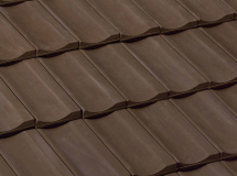 Tuile franche-comte terre cuite brun masse - long. 44 cm x larg. 26,5 cm