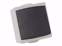 APPAREILLAGE EN SAILLIE ETANCHE IP65 BOUTON POUSSOIR GRIS GAMME PERLE