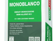 Enduit de façade semi-allégé hydraulique monocouche MONOBLANCO blanc sac de 25kg