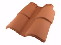 Double de rive Romane Canal terre cuite Brun Rustique - long. 45,2 cm x larg. 41,5 cm