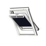 Store occultant manuel en aluminium DKL M04 1100S bleu marine et blanc - larg. 78 cm x haut. 98 cm