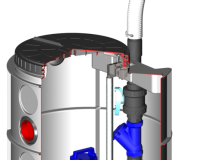 Poste de relevage 1 pompe eaux usées sur barre de guidage