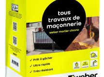 Mortier de maçonnerie LSN WEBER MORTIER CHRONO gris sac de 5 kg