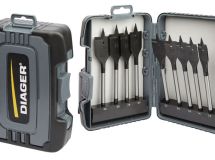 Coffret 9 Mèches bois plate attachement hexagonal Ø14-16-18-20-22-24-26-28-30 mm
