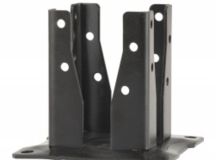 Pied de poteau carré noir sur platine AG527PN