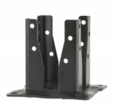 Pied de poteau carré noir sur platine AG527PN