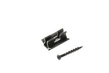 Clips démontables aluminium noirs + vis inox pour terrasses (sachet 10)