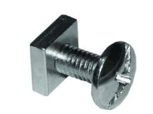 Boulon tête Ronde/bombée Large et écrou carré 6x14 mm acier Zingué carton x 50 FRENEHARD