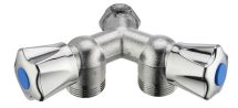 robinet mach.à.lav. double Y M15x21 M20x27 coque 1 pièce