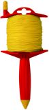 CORDEAU SUR ENROULEUR 100M FIL 1,5MM TRESSE JAUNE