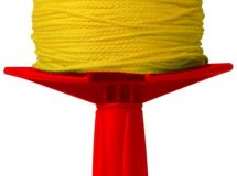 CORDEAU SUR ENROULEUR 100M FIL 1,5MM TRESSE JAUNE