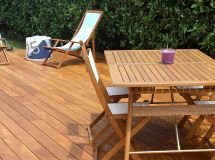 LAME TERRASSE EXO CUMARU 145 x 21 - 2 FACES LISSES KD 2.15 ml