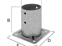 PIED DE POTEAU ROND A BOULONNER DIA 100