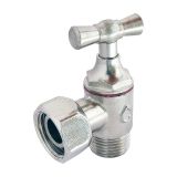Robinet de WC équerre à potence nickelé brut M12/17 (3/8'') - Ecrou Prisonnier 12/17 (3/8'')