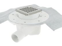 SIPHON POUR CARRELAGE SORTIE HORIZONTALE CADRE+GR CARRE I 10X10+NATT