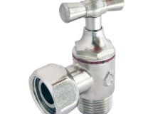 Robinet de WC équerre à potence nickelé brut M12/17 (3/8'') - Ecrou Prisonnier 12/17 (3/8'')