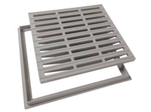 GRILLE DE SOL AVEC CADRE 400 X 400 GRIS CLAIR - GRC40