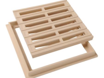 GRILLE DE SOL AVEC CADRE 250 X 250 SABLE - GRC25S