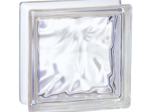 Brique de verre 198 Nuagée - long. 19cm x haut. 19cm x ep. 8cm