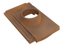 Tuile à douille diamètre 150 franche comte terre cuite brun vieilli - long. 44 cm x larg. 26,5 cm