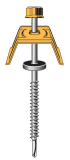 Fixation 3en1, 1000T, pour panne bois, Vis TETALU P1 Ø6,3x100mm + Cavalier 1000T + Rondelle, RAL 7016 Gris Anthracite