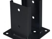 PIED DE POTEAU POUR BOIS RAINURÉ 9 X 9 HT 150 NOIR Bte de 10