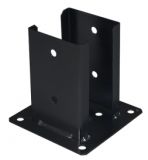 PIED DE POTEAU POUR BOIS RAINURÉ 9 X 9 HT 150 NOIR Bte de 10