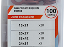 joint fibre coffret brochable 100 joints : 5x08 + 30x12 + 20x(15/ 20) + 10x(26/33) + 5x24 coffret 100 pièces
