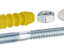 fixations chauffe-eau sur paroi pleine long.120 mm / M.10 coque 4 pièces