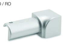 Angle sortant 90° Schlüter®-RONDEC-A/ED imitation finition AE sur support en métal coule sous pression H 10 mm
