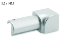 Angle sortant 90° Schlüter®-RONDEC-A/ED imitation finition AE sur support en métal coule sous pression H 10 mm