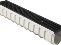 Caniveau de drainage en composite armé de fibres de verre avec grille MEAFLUID150 - long. 1,00m x larg. 186mm x haut. 185mm - classe C250