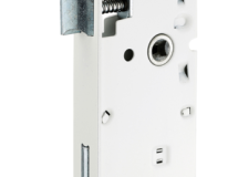 SERRURE ENCASTRER AXE A 40 MM A CONDAMNATION REVERSIBLE TETIERE BOUTS RONDS BLANC