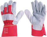 Gants docker en croûte de bovin Orange-blanc T10