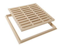 GRILLE DE SOL AVEC CADRE 400 X 400 SABLE ˗ GRC40S