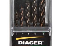 Coffret 5 forets bois 4 pointes attachement cylindrique Ø3-4-5-6-8 mm