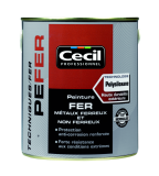 Peinture PE FER Noir Brillant - pot de 0,5L