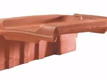 Fronton petit modèle pour faîtière demi ronde et faîtière conique universelle terre cuite Ardoisé - long. 35 cm x larg. 27 cm