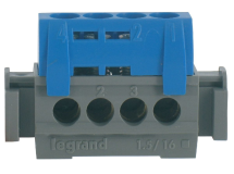 BORNIER NEUTRE BLEU 4 BORNES 16MM²