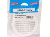 GRILLE MENUISERIE RONDE TUYAU FIBRE 100 AVEC ANTI INSECTE ˗ 1BC110