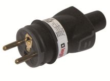 FICHE MALE 2P+T CAOUTCHOUC NOIR VRAC