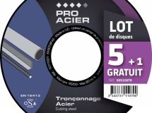 LOT DE 5 PRO ACIER + 1 OFFERT D.125 x 3 x 22,23