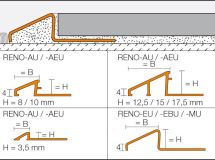 Profilé de transition pour sols Schlüter®-RENO-AEU alu naturel anodisé mat H 10 mm L 2,5 m